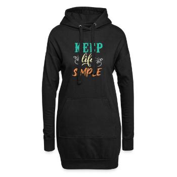 Garder la vie simple Conception motivante - Sweat-shirt à capuche long Femme - noir - Devant