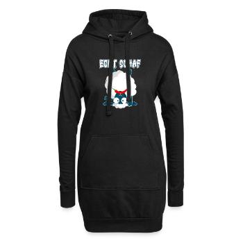 Echt Schaf Peperoni lustig Schäfer Bauernhof - Hoodie-Kleid - Schwarz - Vorne