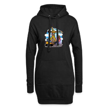 Grue excavatrice 4ème anniversaire - chemise garçon de 4 ans - Sweat-shirt à capuche long Femme - noir - Devant