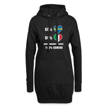 Italie et Suède Génie / present - Sweat-shirt à capuche long Femme - noir - Devant