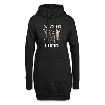 Vous aimer comme pas de loutre Saint-Valentin - Sweat-shirt à capuche long Femme - noir - Devant