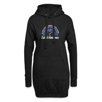 Prévention du suicide Nous portons du violet turquoise - Sweat-shirt à capuche long Femme - noir - Devant