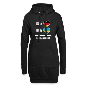 Deutschland und Ruanda 100% Genial / Geschenk - Hoodie-Kleid - Schwarz - Vorne