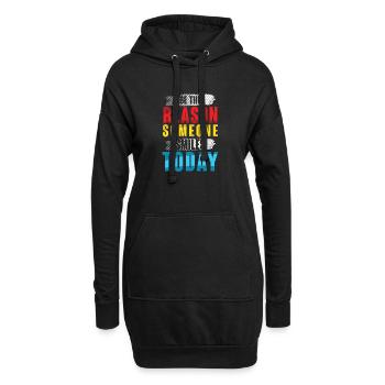 Motivierendes Spruchdesign in bunten Farben - Hoodie-Kleid - Schwarz - Vorne