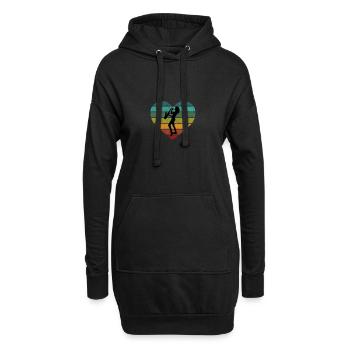 Ich liebe Saxophon und Saxophonistin - Hoodie-Kleid - Schwarz - Vorne
