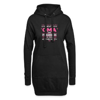 Oma Prinzessin - Hoodie-Kleid - Schwarz - Vorne