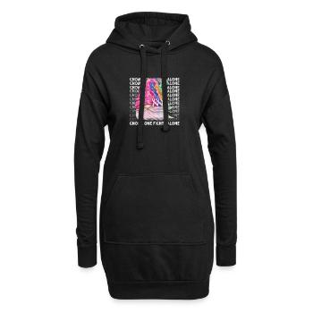 Gnome One Fights Alone Fight Cancer - Hoodie-Kleid - Schwarz - Vorne