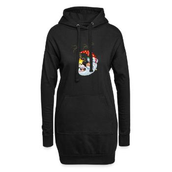 Souris de Noël sur la lune - Sweat-shirt à capuche long Femme - noir - Devant