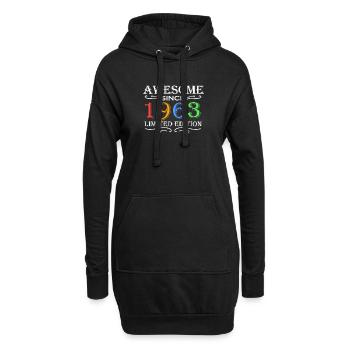 1963 - Jahrgang 1963 - Hoodie-Kleid - Schwarz - Vorne