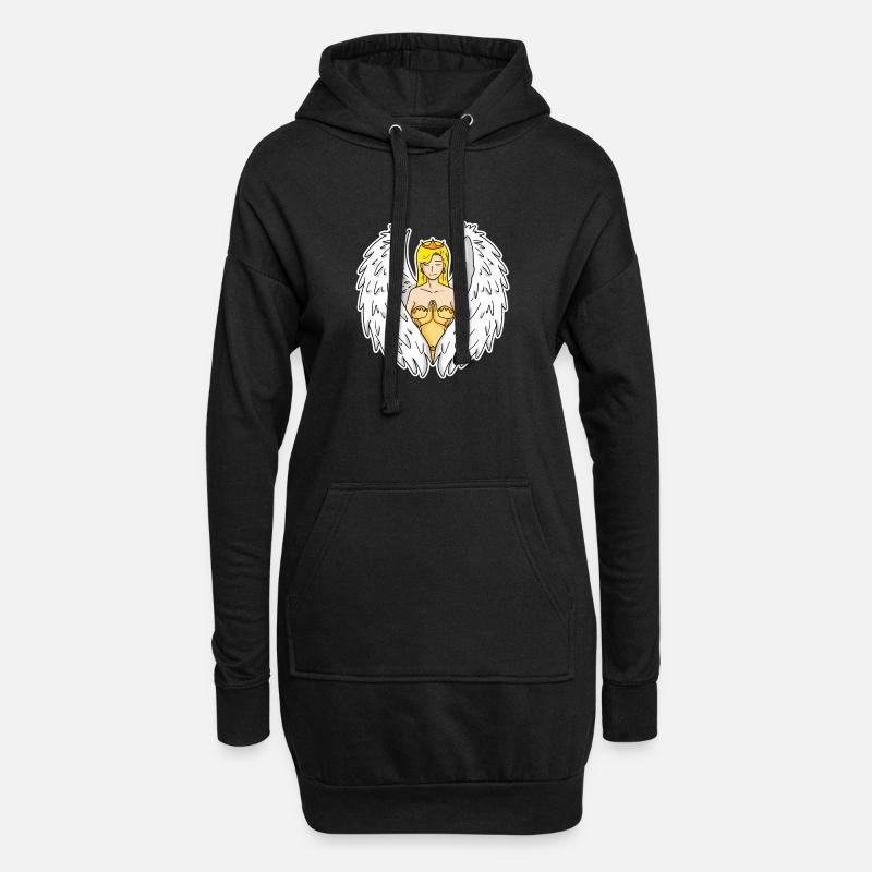 Schutzengel - Hoodie-Kleid - Schwarz