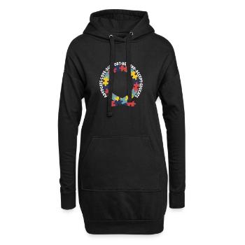 Plaidoyer Amour Soutien Accepter Soyez gentil - Sweat-shirt à capuche long Femme - noir - Devant