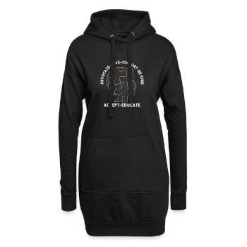 Plaidoyer Amour Soutien Accepter Soyez gentil - Sweat-shirt à capuche long Femme - noir - Devant