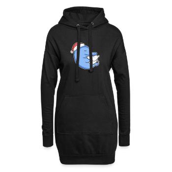 Dauphin Noël Sommeil Sommeil Sommeil Sommeil - Sweat-shirt à capuche long Femme - noir - Devant