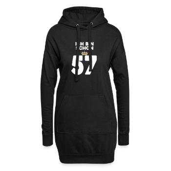 57. Geburtstag Geschenk - 57 Jahre mit Krone - Hoodie-Kleid - Schwarz - Vorne