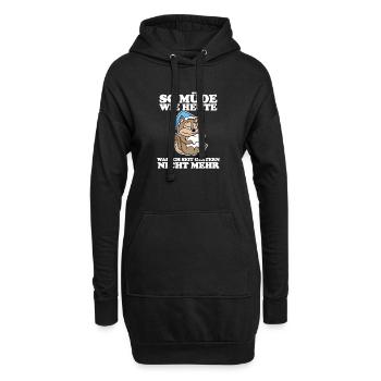 Müde Spruch lustig mit Eichhörnchen Motiv - Hoodie-Kleid - Schwarz - Vorne
