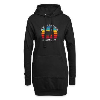 Drame Lama Je vais m’en remettre Alpaga - Sweat-shirt à capuche long Femme - noir - Devant