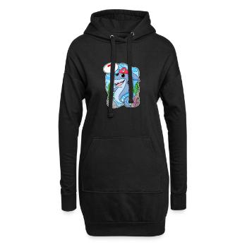 7 Jahre alt - 7. Geburtstag mit Tier Motiv - Hoodie-Kleid - Schwarz - Vorne