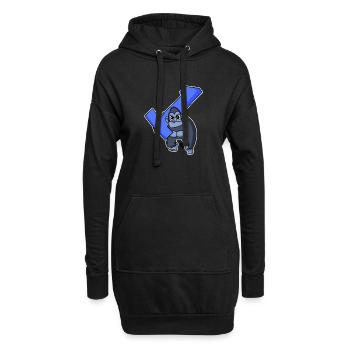 1 year old - school enrolment - monkey motif - Hoodie Dress - black - Front
