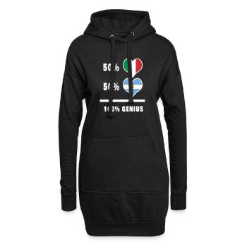 Argentinien und Italien 100% geniale Flaggen - Hoodie-Kleid - Schwarz - Vorne