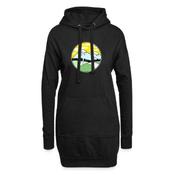 Berg Berge Berggipfel Gipfel - Hoodie-Kleid - Schwarz - Vorne