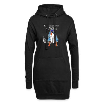 Nordsee Plattdeutsch Spruch Moin Möwe - Hoodie-Kleid - Schwarz - Vorne