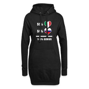 Slowakei und Italien Flaggen 100% genial - Hoodie-Kleid - Schwarz - Vorne