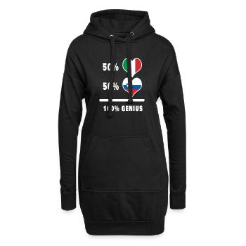 La Slovénie et l’Italie font preuve de génie à 100% - Sweat-shirt à capuche long Femme - noir - Devant