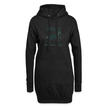 Je peux pas mon cheval m'attend - florale poney - Sweat-shirt à capuche long Femme - noir - Devant