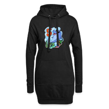 5 Jahre alt - 5. Geburtstag mit Tier Motiv - Hoodie-Kleid - Schwarz - Vorne