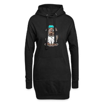 Tierarzt - Hoodie-Kleid - Schwarz - Vorne