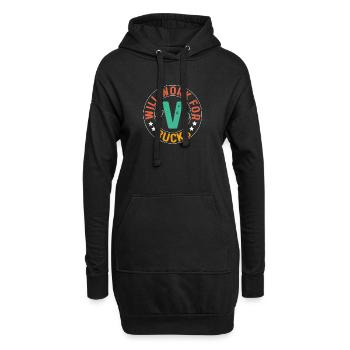 Motivierende Gestaltung, Arbeit und Verbesserung - Hoodie-Kleid - Schwarz - Vorne