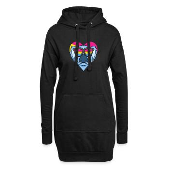 Pansexuell Koala Herz Geschenk - Hoodie-Kleid - Schwarz - Vorne