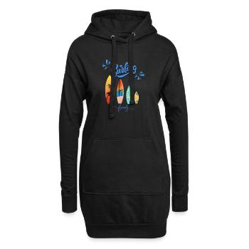 Surfing Family - Vêtements de surf familiaux - Sweat-shirt à capuche long Femme - noir - Devant