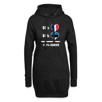 Estonie et France 100% génial Design de drapeau - Sweat-shirt à capuche long Femme - noir - Devant