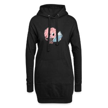 Lire des livres drôles sur le cerveau - Sweat-shirt à capuche long Femme - noir - Devant