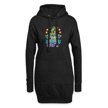Maman du garçon d’anniversaire Dinosaure Dino T-Rex - Sweat-shirt à capuche long Femme - noir - Devant