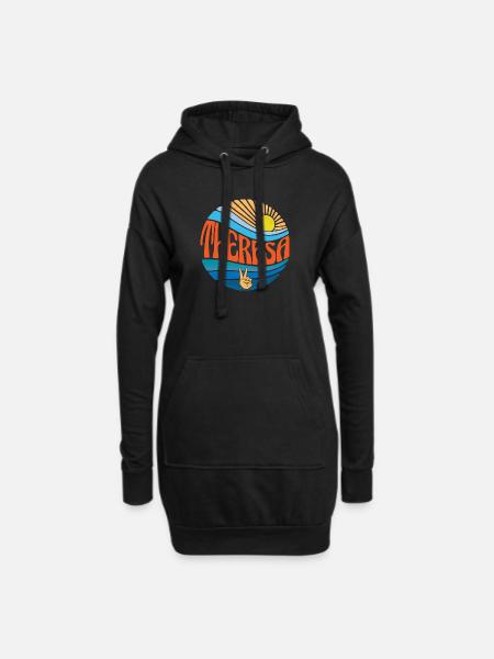 Theresa Hemd Vintage Sunset Theresa Groovy Krawatte - Hoodie-Kleid - Schwarz
