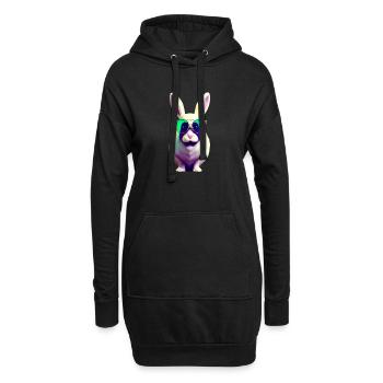 Lapin cool avec des lunettes de soleil - Sweat-shirt à capuche long Femme - noir - Devant