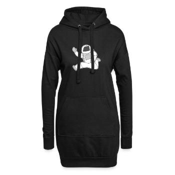 Astronaut Motiv - Hoodie-Kleid - Schwarz - Vorne