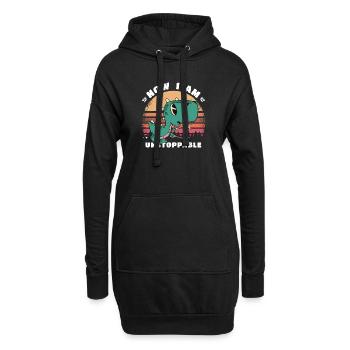Now I'm Unstoppable - Lustiger T-Rex-Dinosaurier - Hoodie-Kleid - Schwarz - Vorne