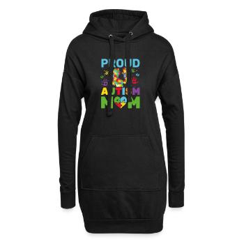 Fière maman autiste Mère sensibilisée - Sweat-shirt à capuche long Femme - noir - Devant