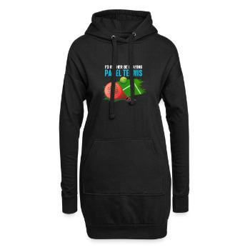 Padel Ich spiele lieber Padel-Tennis - Hoodie-Kleid - Schwarz - Vorne