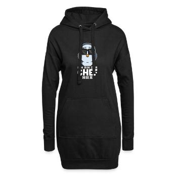 cooler Pinguin Chef Spruch - Hoodie-Kleid - Schwarz - Vorne