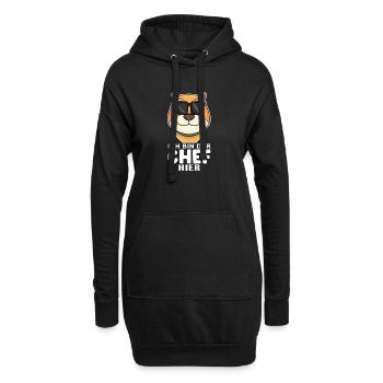 Cooler Hund Shiba Inu Chef Spruch - Hoodie-Kleid - Schwarz - Vorne