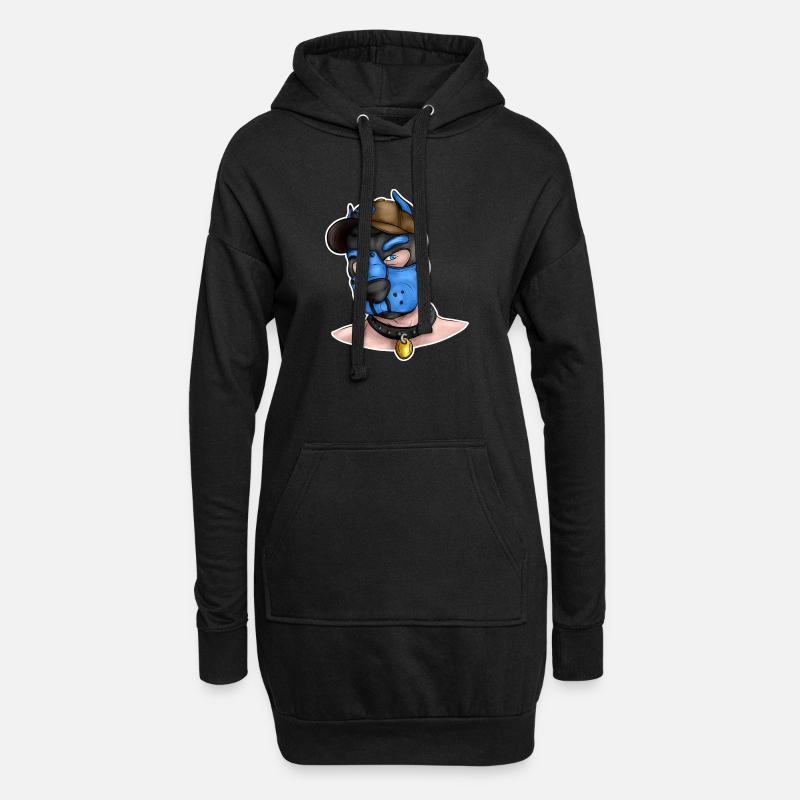 PupBlue - Hoodie-Kleid - Schwarz