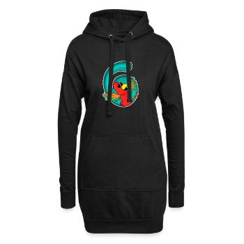 6 Anniversaire 6 ans avec motif animal - six - Sweat-shirt à capuche long Femme - noir - Devant