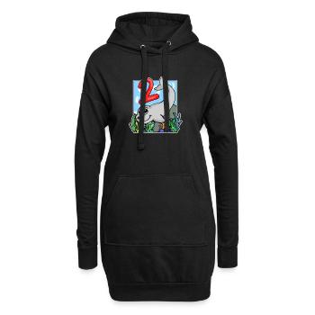2 anniversaire 2 ans avec motif animal - deux - Sweat-shirt à capuche long Femme - noir - Devant