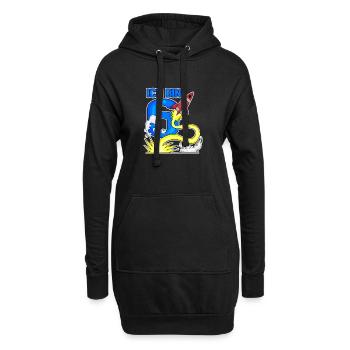 6 Geburtstag Junge Astronaut Rakete - sechs Jahre - Hoodie-Kleid - Schwarz - Vorne