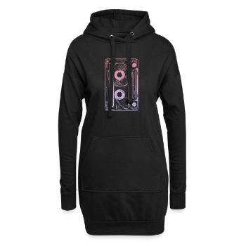 Kassette 90er Party 80er Jahre Retro Musik Tape - Hoodie-Kleid - Schwarz - Vorne