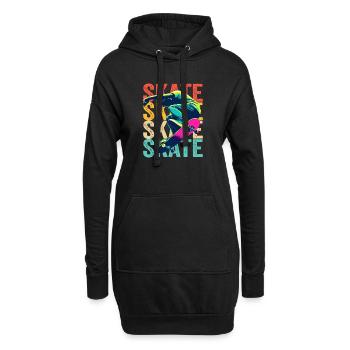 Skateboarding Schlittschuh - Hoodie-Kleid - Schwarz - Vorne